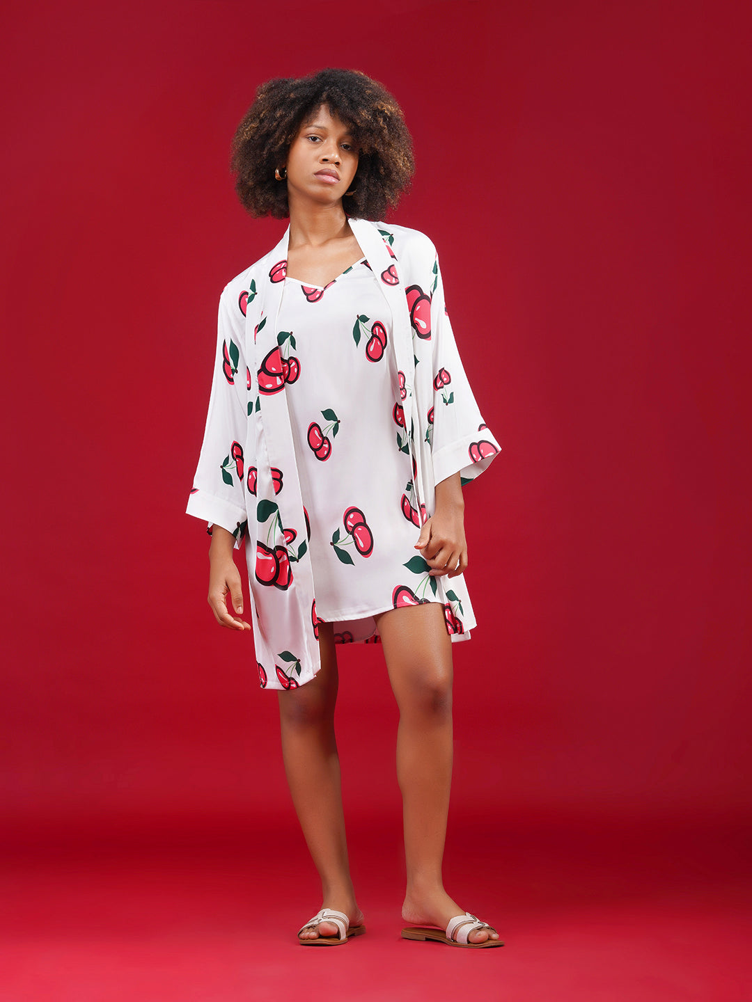 Cherry Pop Satin Set