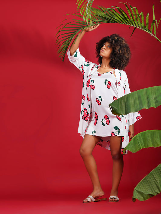 Cherry Pop Satin Set