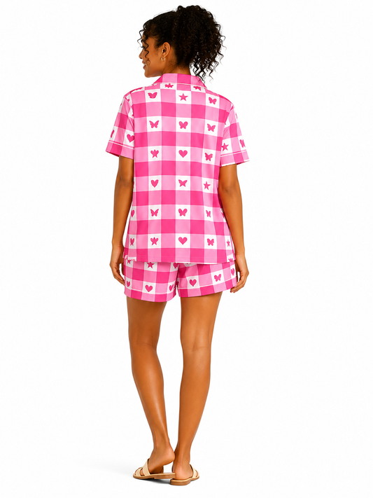 Pink Picnic Cotton Short Set