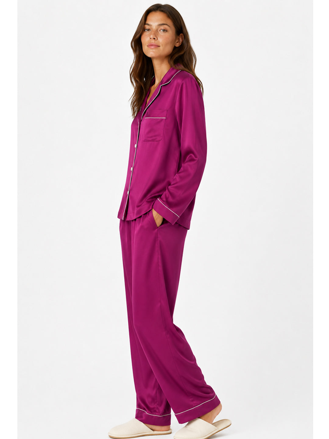 Dahlia Satin Classic Pajama Set