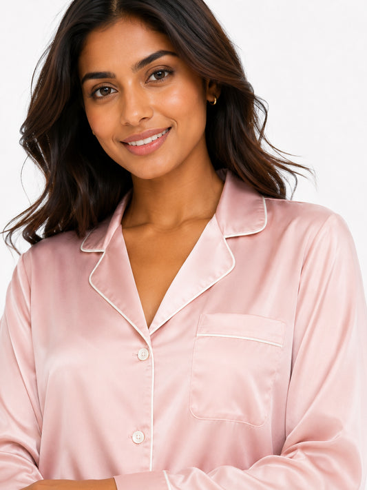 Petal Satin Classic Pajama Set