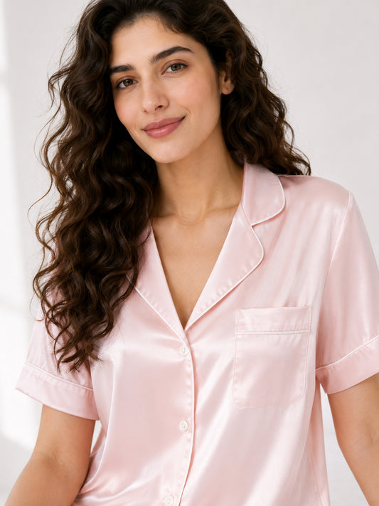 Petal Satin Pajama Set