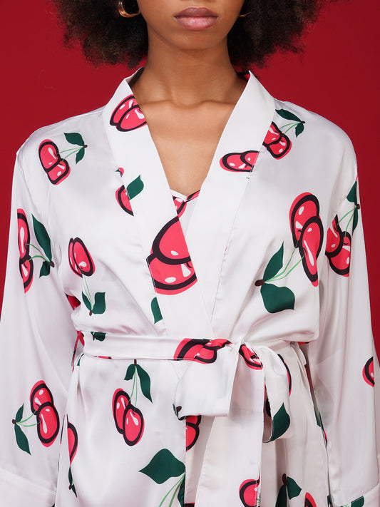 Cherry Pop Satin Set