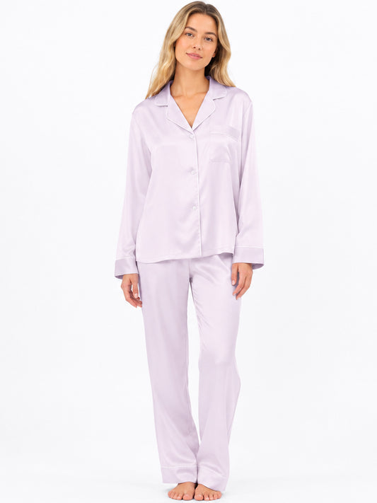 Wisteria Satin Classic Pajama Set
