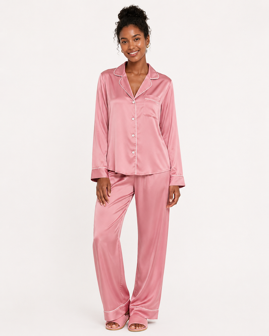 Cameo Satin Classic Pajama Set
