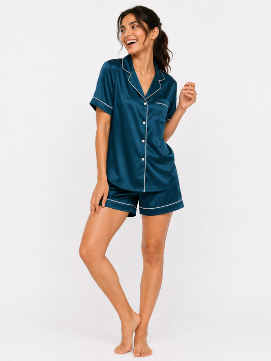 Pelagia Satin Shorts Set