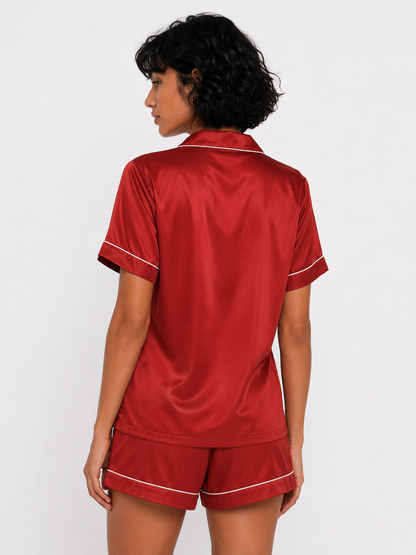 Rubis Satin Shorts Set