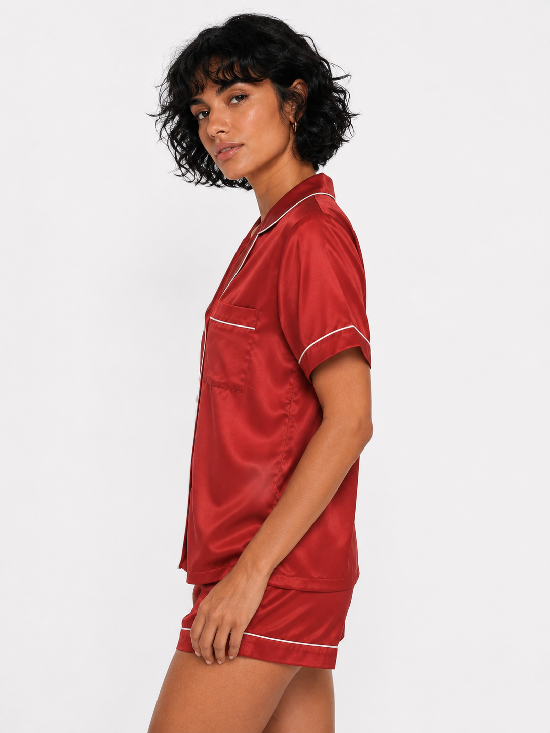 Rubis Satin Shorts Set