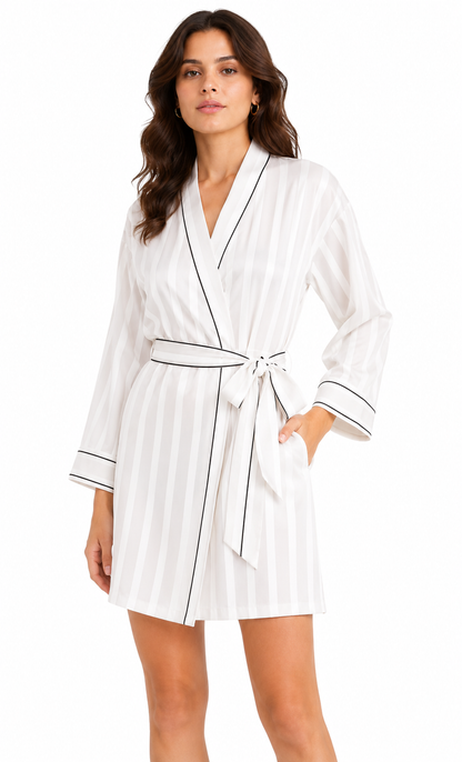 Ivory Lines Satin Set