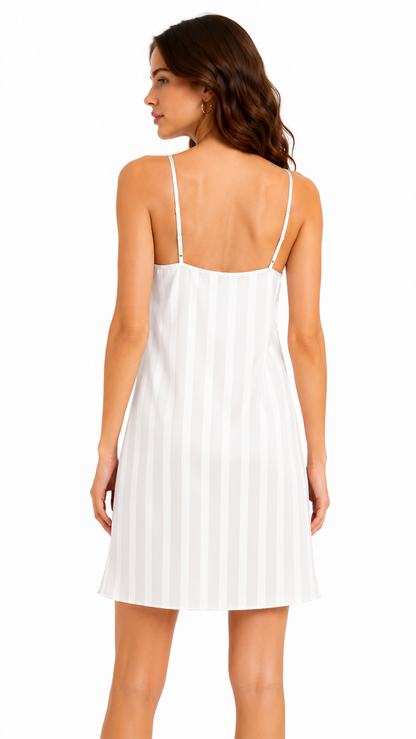 Ivory Lines Slip Dress