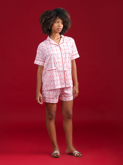Sweetheart Checks Cotton Shorts Set