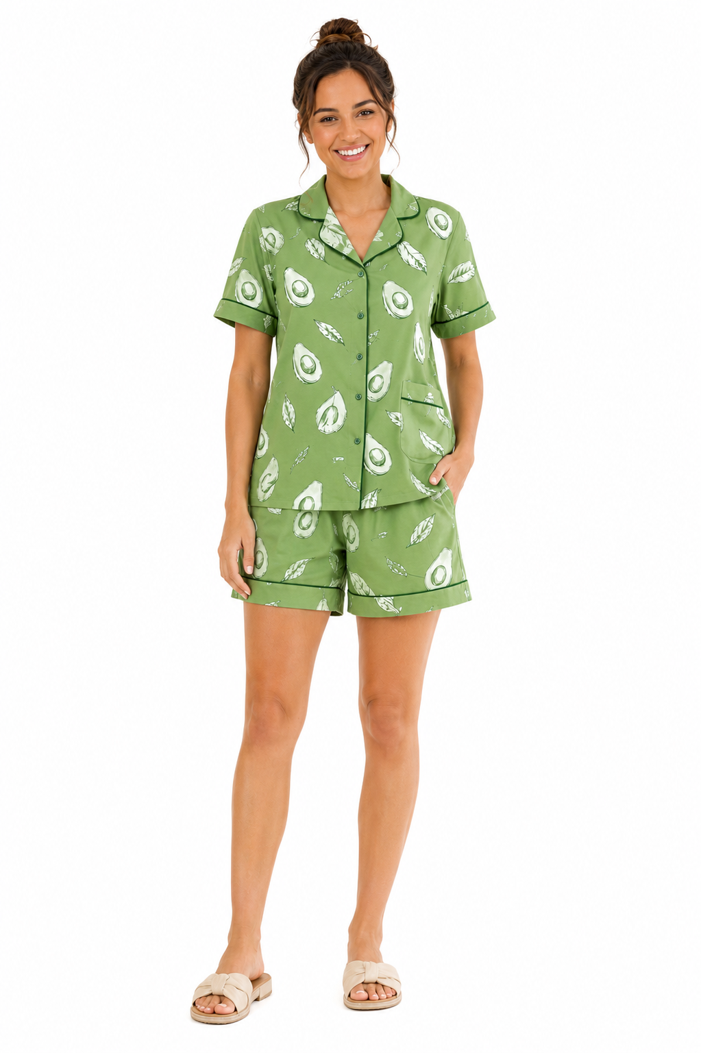 Avocado Bliss Cotton Short Set