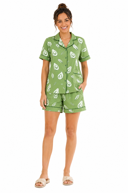 Avocado Bliss Cotton Short Set