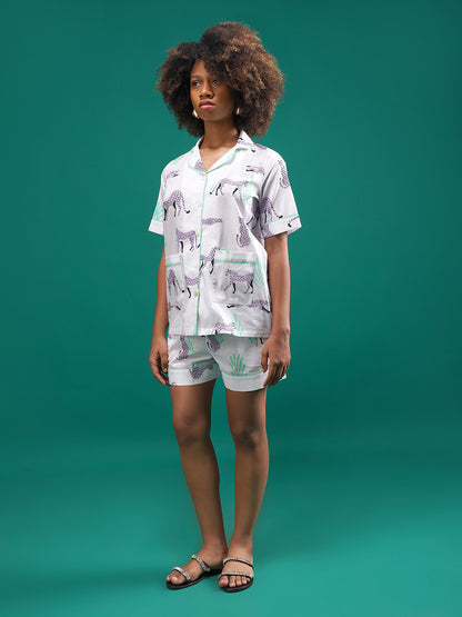 Wild Mauve Cotton Shorts Set