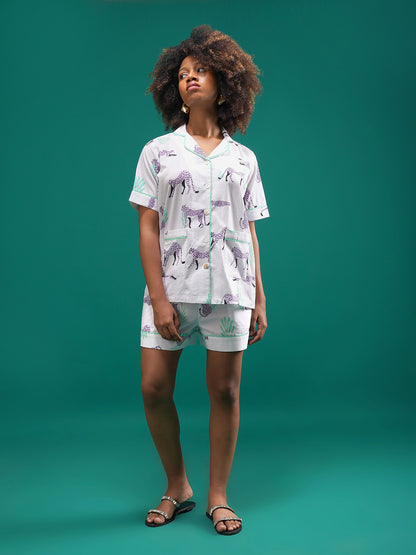 Wild Mauve Cotton Shorts Set