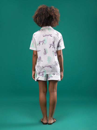 Wild Mauve Cotton Shorts Set