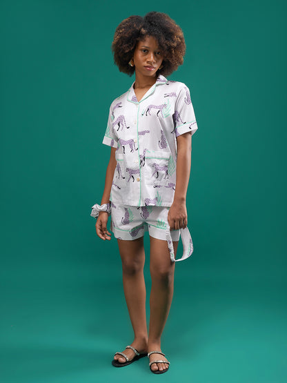 Wild Mauve Cotton Shorts Set