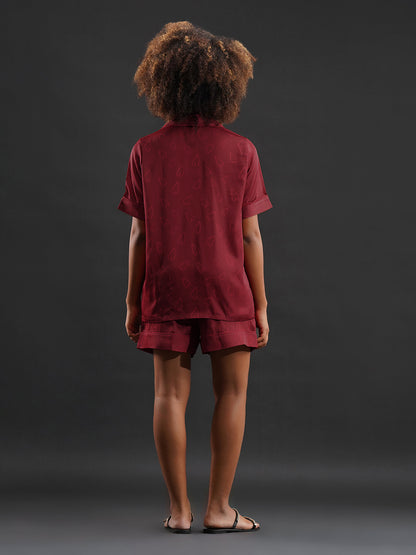 Velvet Heart Shorts Set