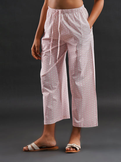 Rose Ribbons Cut-Sleeve Cotton Set