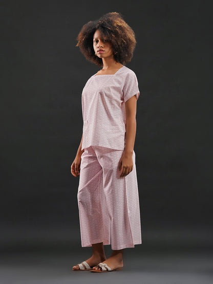 Rose Ribbons Cut-Sleeve Cotton Set