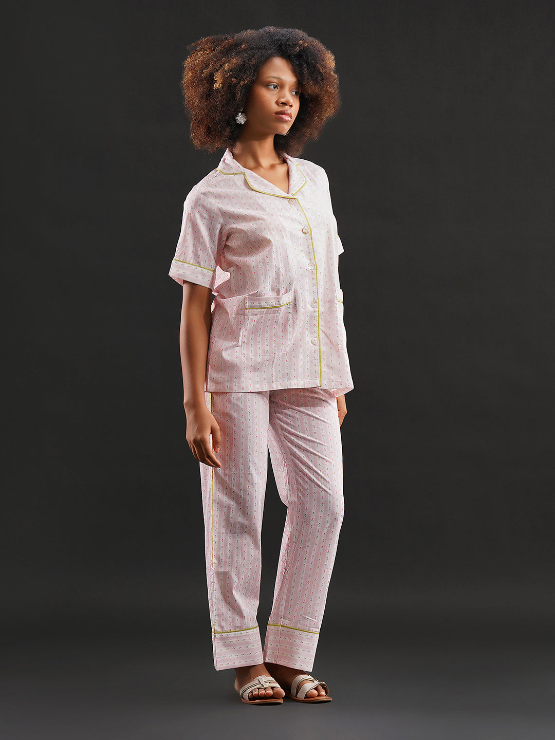 Rose Ribbons Cotton Pajama Set