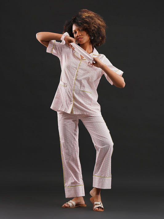 Rose Ribbons Cotton Pajama Set