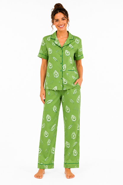 Avocado Bliss Cotton Pajama Set