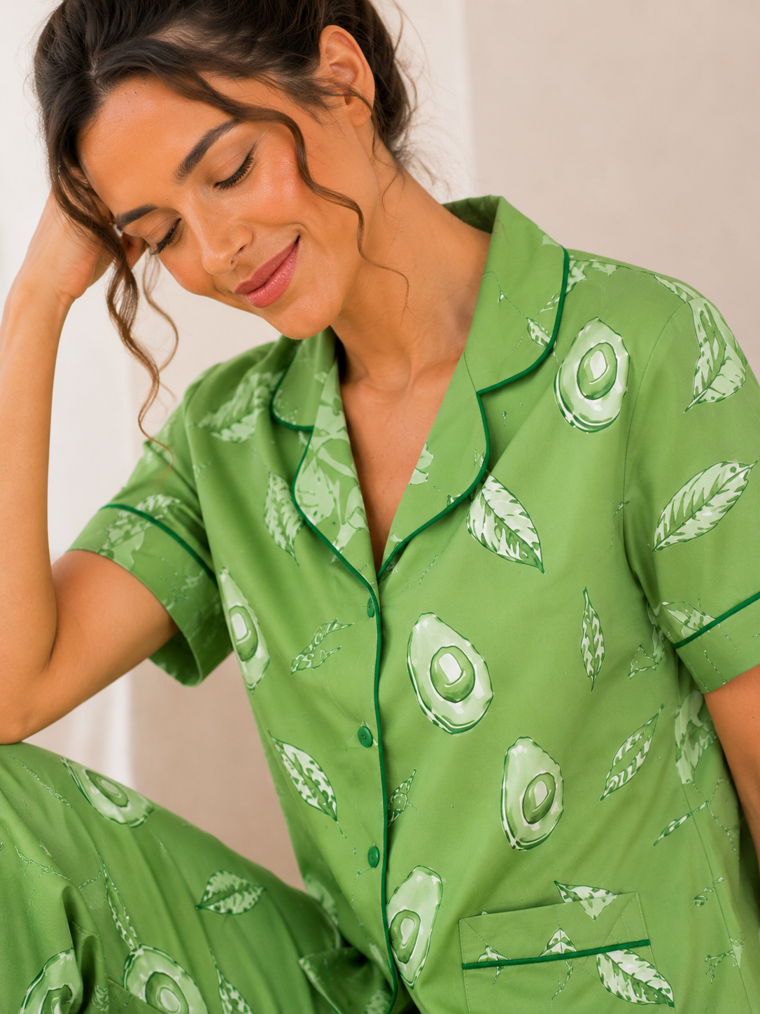 Avocado Bliss Cotton Pajama Set
