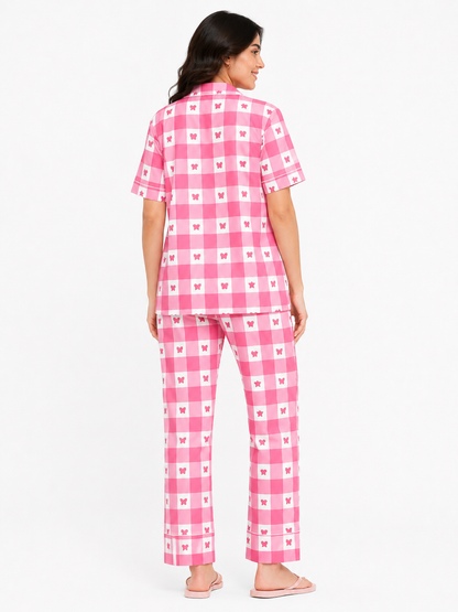 Pink Picnic Cotton Pajama Set