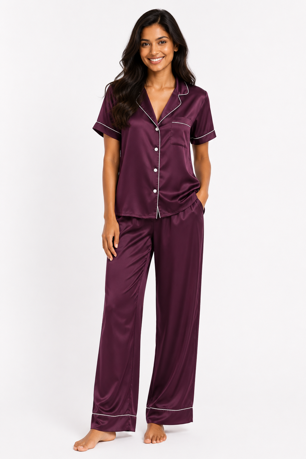 Mûre Satin Pajama Set