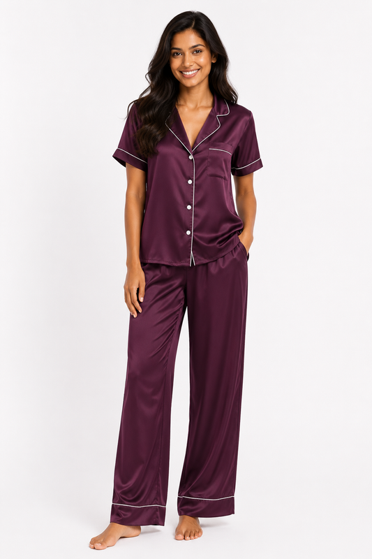 Mûre Satin Pajama Set
