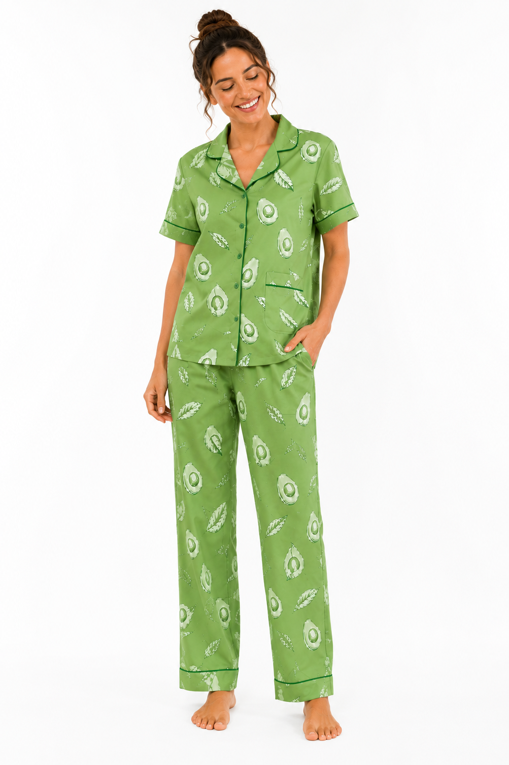 Avocado Bliss Cotton Pajama Set