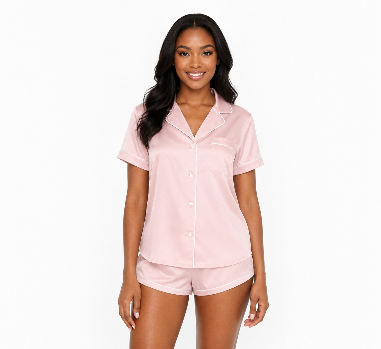 Petal Satin Shorts Set