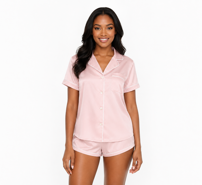 Petal Satin Shorts Set