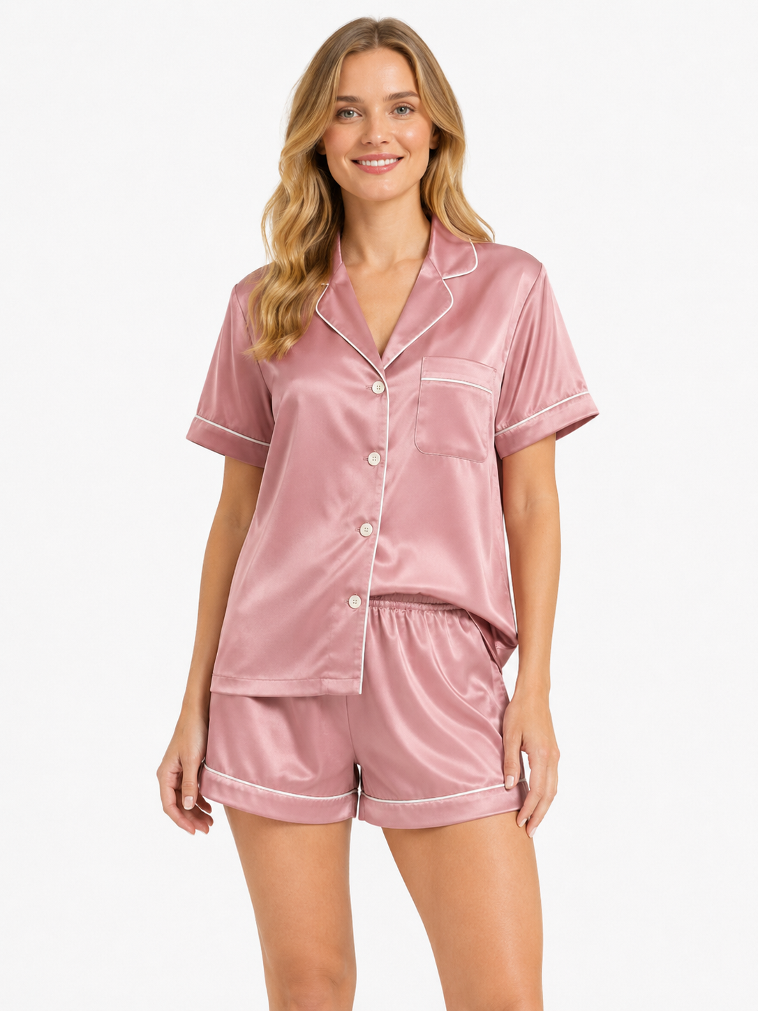 Cameo Satin Shorts Set