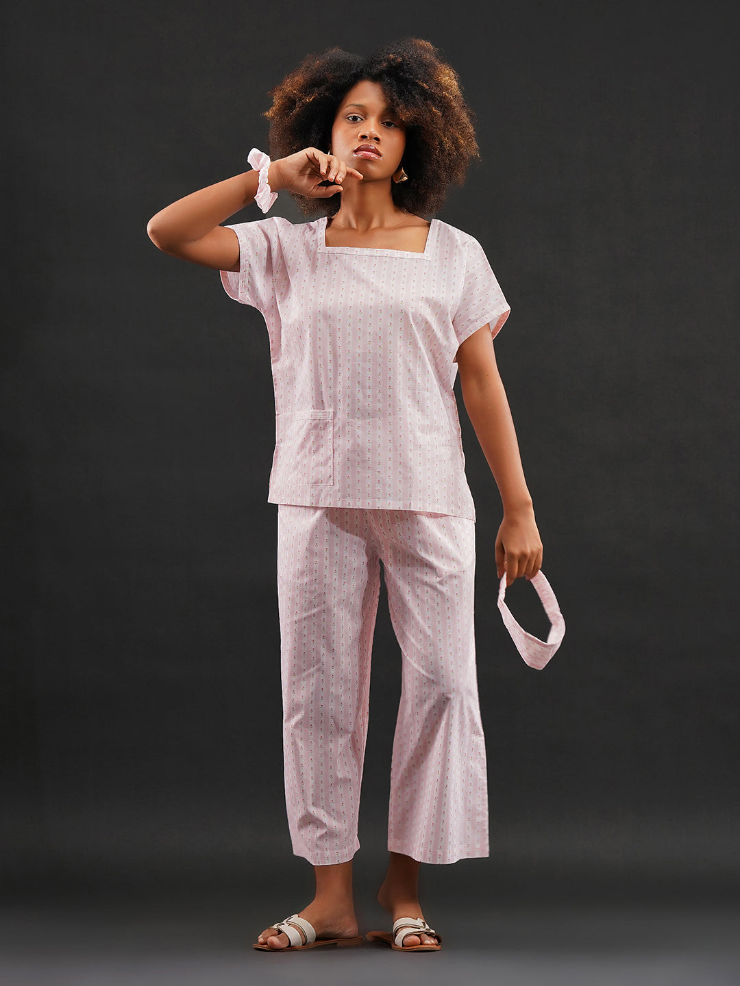 Rose Ribbons — Cut-Sleeve Cotton Set