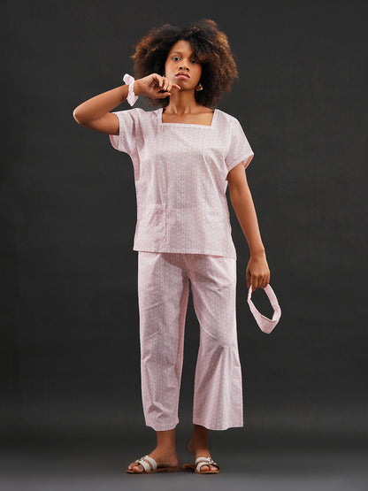 Rose Ribbons — Cut-Sleeve Cotton Set