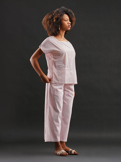 Rose Ribbons — Cut-Sleeve Cotton Set