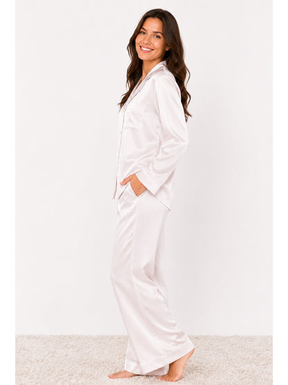 Argent Satin Classic Pajama Set