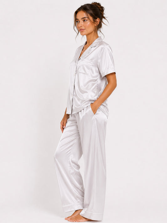 Argent Satin Pajama Set