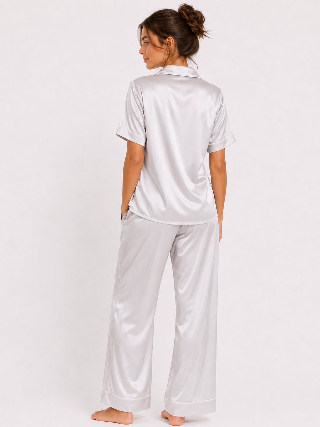 Argent Satin Pajama Set