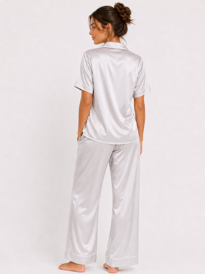 Argent Satin Pajama Set