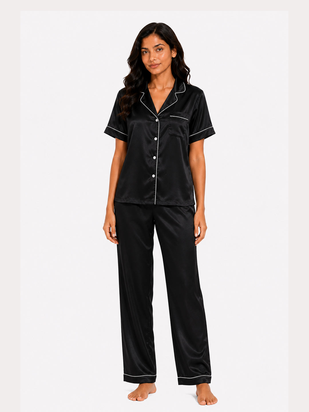 Obsidian Satin Pajama Set