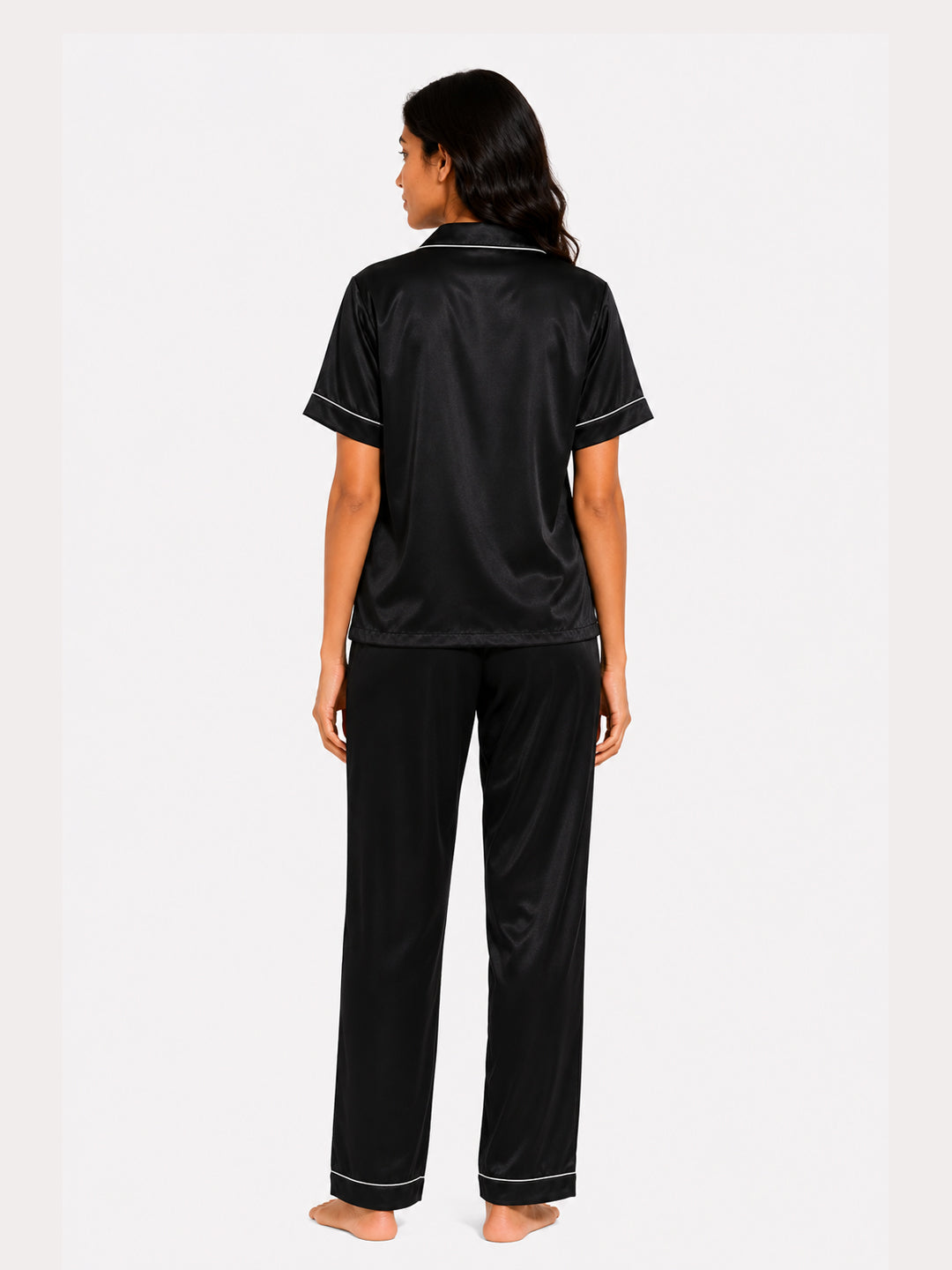 Obsidian Satin Pajama Set