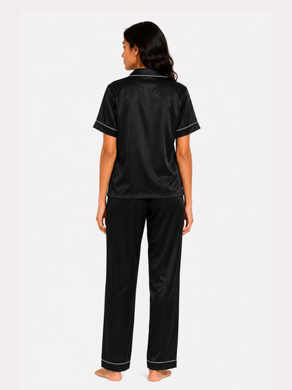 Obsidian Satin Pajama Set