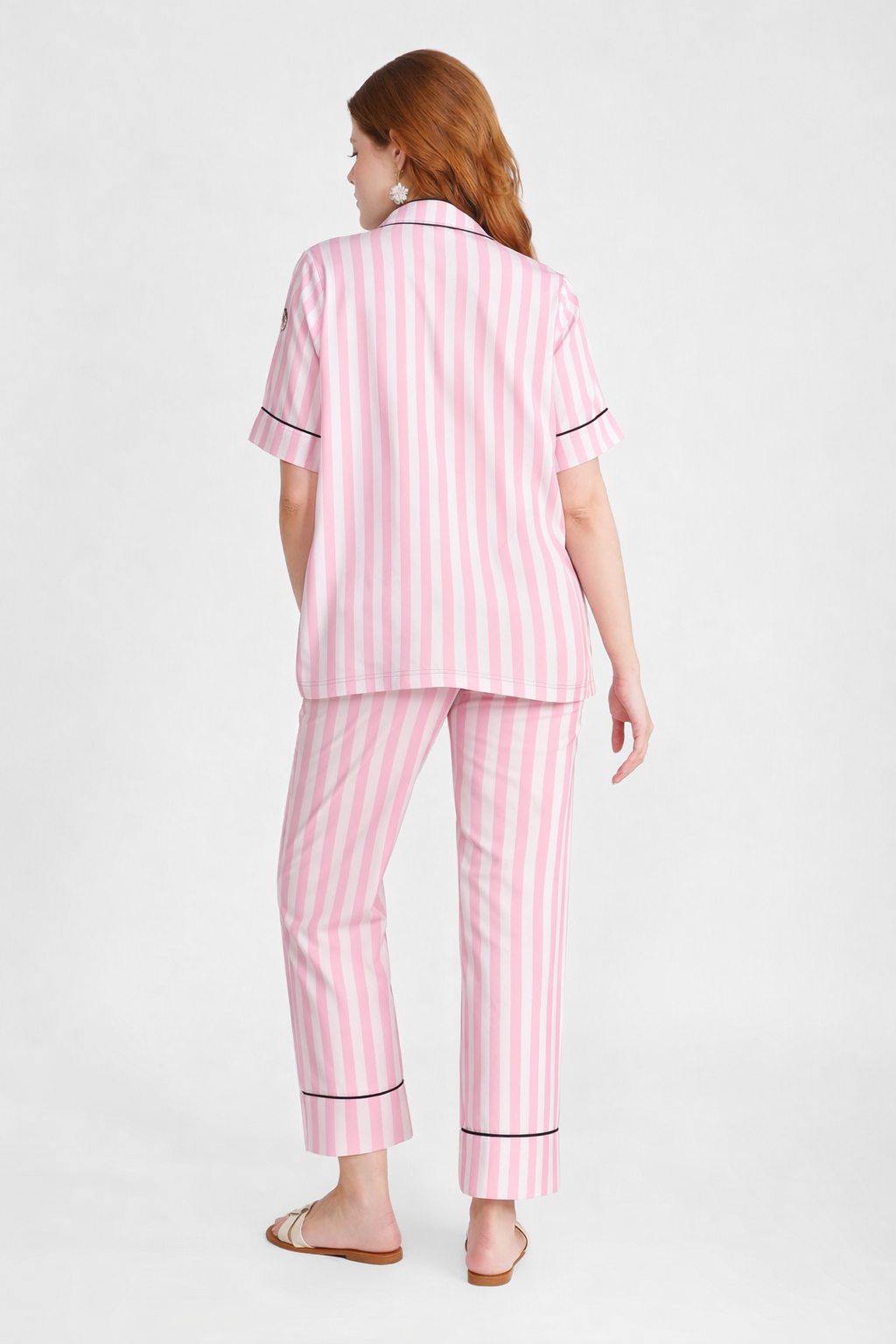 Blush Lines Satin Pajama Set
