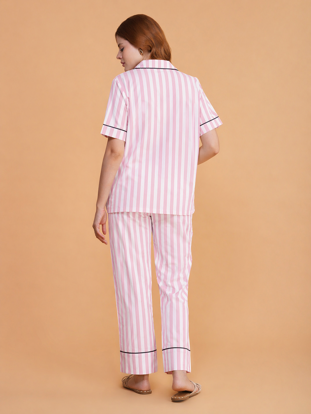 Blush Lines Cotton Pajama Set
