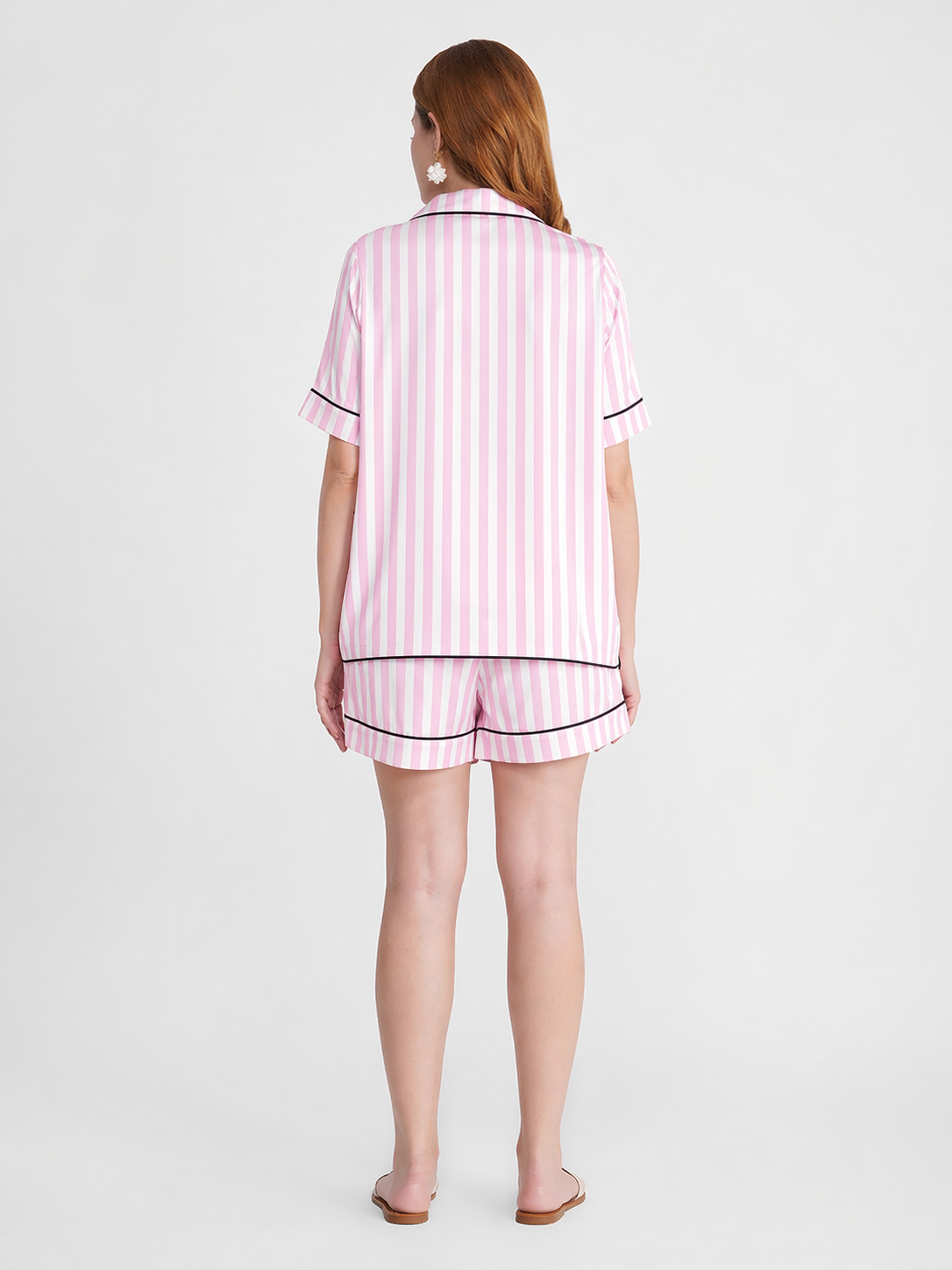 Blush Lines Cotton Shorts Set