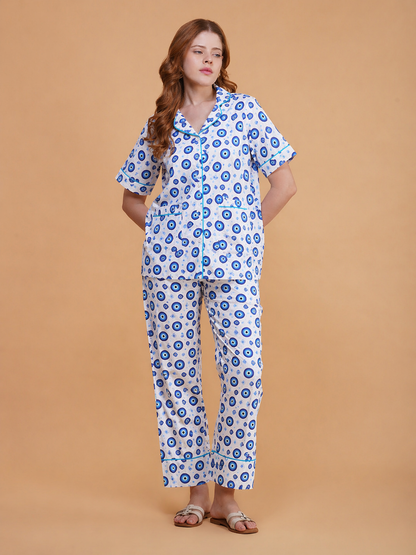 Blue Nazar Cotton Pajama Set