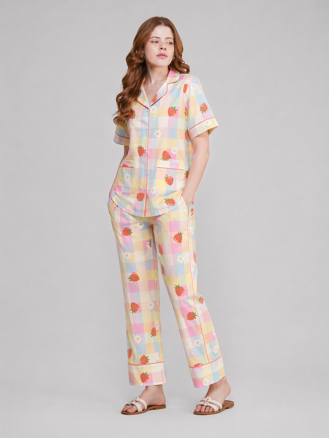 Strawberry Dream Cotton Pajama Set